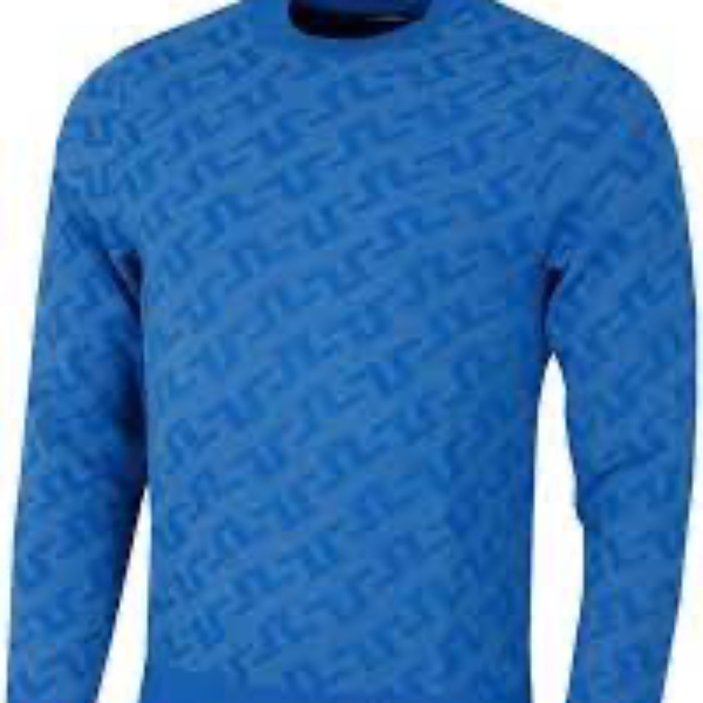 J.Lindeberg Golf Viscose / Nylon Shirt Crew Neck Pullover Top Blue Mens Sz M